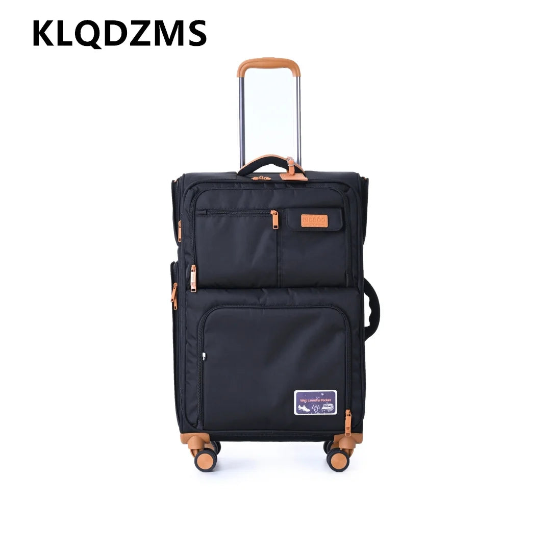 KLQDZMS Luggage Travel Bag Set 20"24"28 Inch Large Capacity Trolley Case Oxford Cloth Boarding Box with Wheels Rolling Suitcase