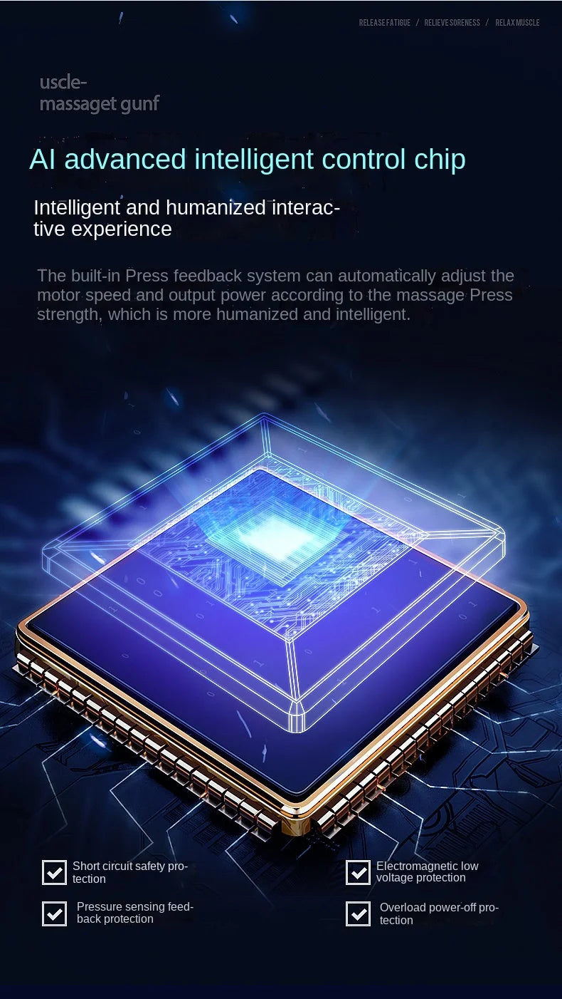 Massage Gun Deep High Frequency Muscle Massage Relaxation Electric Shock LCD Display 99Gear Profession Fascia Gun