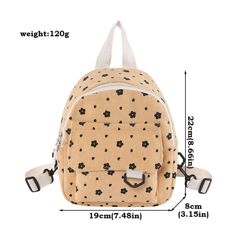 Velvet Mimi Backpack for Kids New Cute Print Zipper Princess Girl Travel Bags Korean Fashion Simple Student School Bags