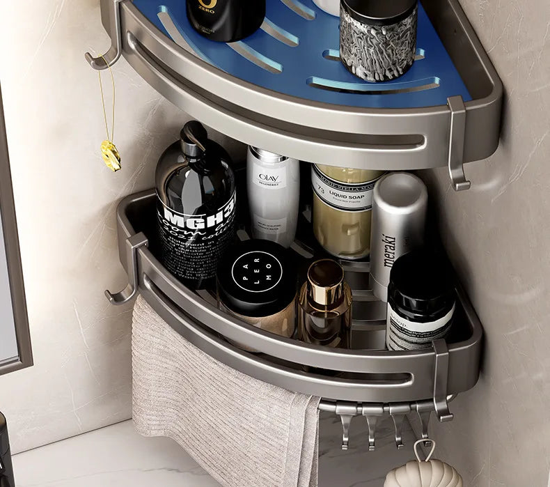 Triangular Wall-Mounted Shelf for Bathroom Or Toilet Area Rectangle Additional Balcony Storage Space for Small Bathrooms