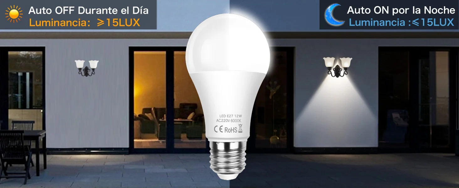 E27 LED Bulb 12W 220V Microwave Radar Motion Sensor Lamp Built-in Light Detection Auto On for Home Living Room Stairs Hallway