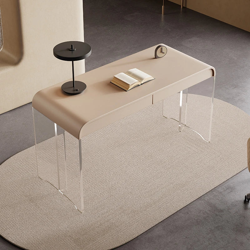 Mid-century Interior Design Office Desk Vintage Modern Light Luxury Office Desk Elegant Fashionable Home Furniture Poyta XYOD