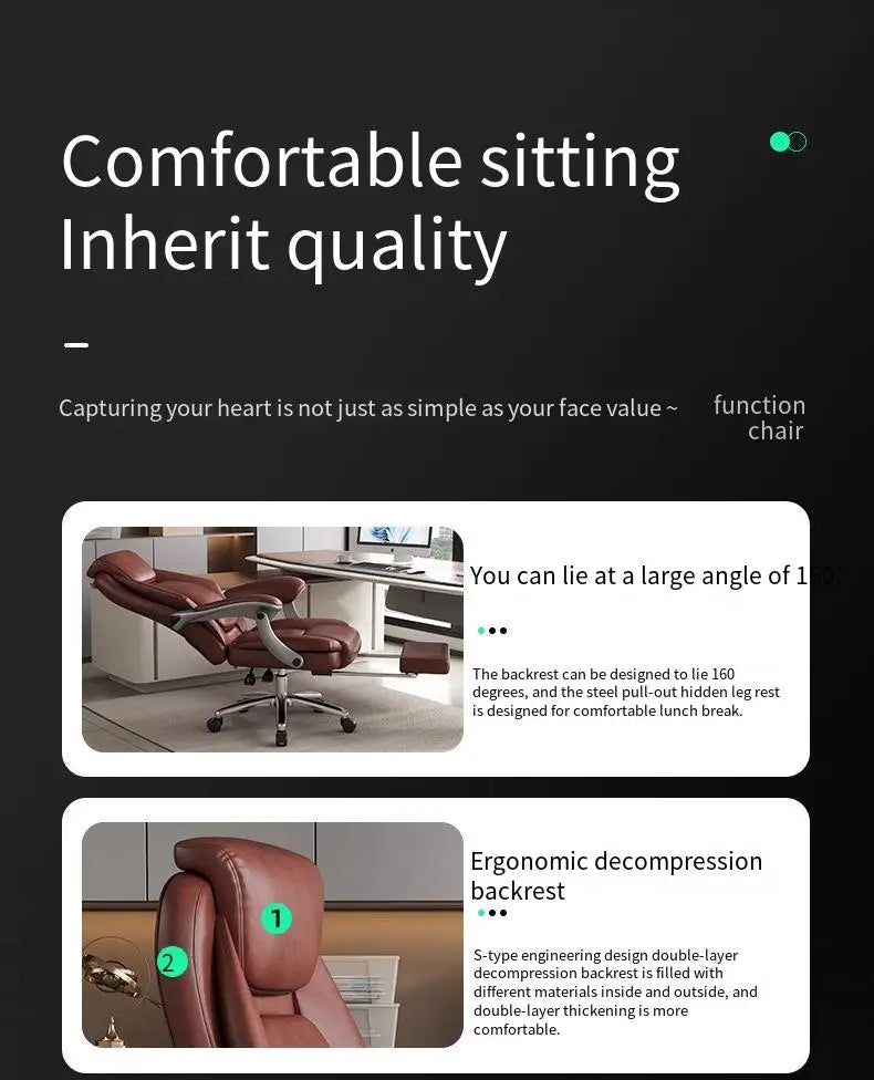 Foot Rest Ergonomic Office Chair Comfortable Designer Relax Luxury Swivel Office Chair Pliable Wheel Sillas Escritorio Furniture