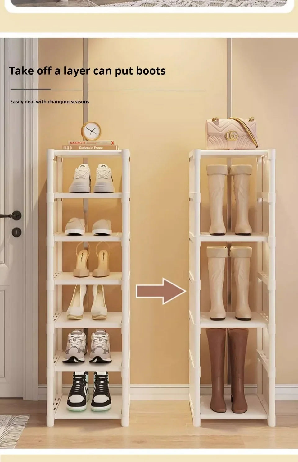 Multilayer Storage Cabinet for Doorway Shoe Shelf for Home Dustproof Shoe Organizer for Entryway Rental Apartment Easy Assembly