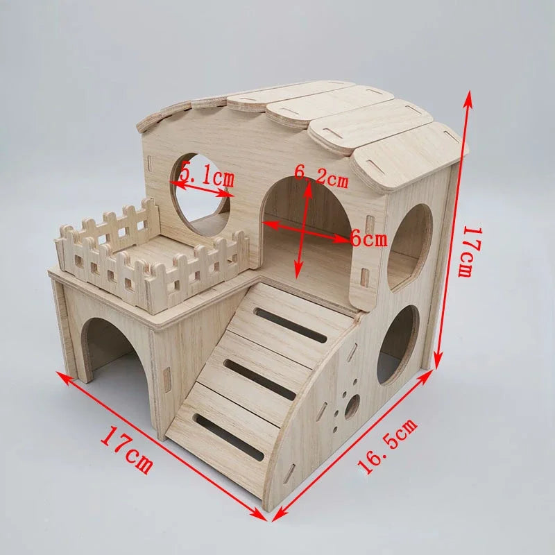Hamster Squirrel Solid Wood Avoidance House Hedgehog Wooden House Golden Bear Nest Dutch Pig Dormitory Rutin Chicken Large House