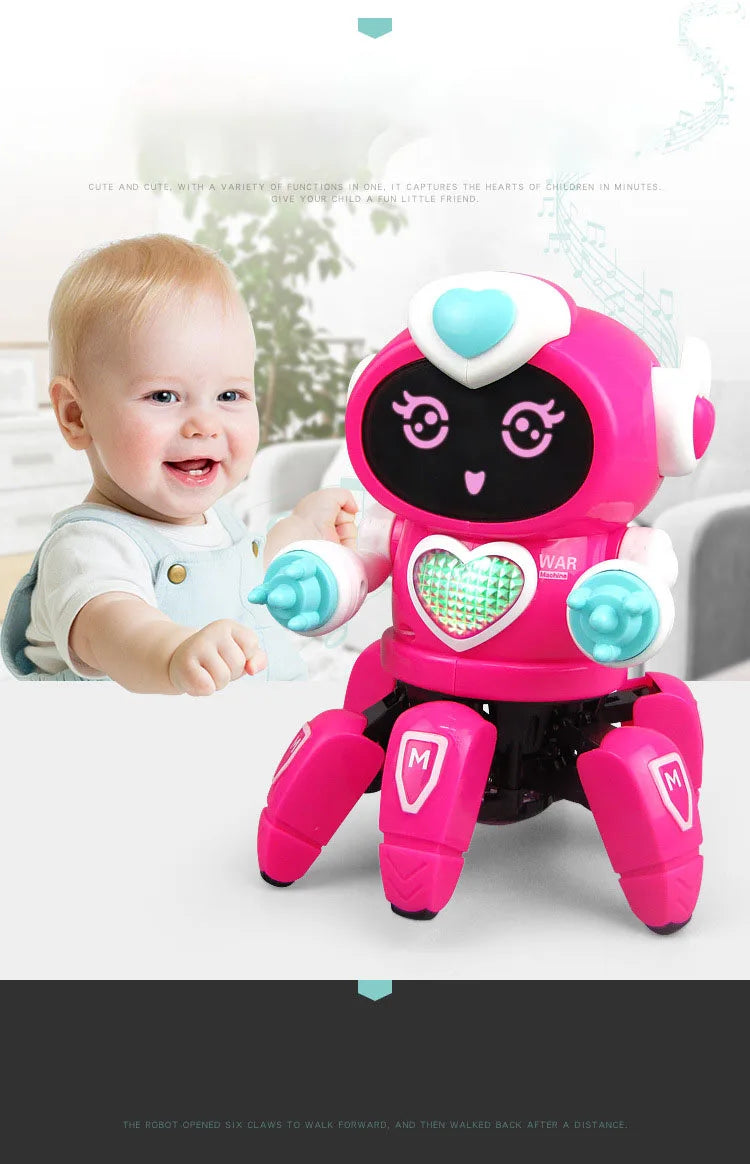 Dancing Six-claw Fish Robot Electronic toy Pet Funny Walking With Music Lightd Interaction Toys for Kids Boys' Birthday Gifts