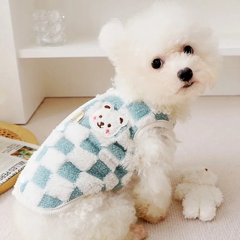 Pet Dog Warm Coat Winter Dog Clothes Kitten Puppy Vest Fleece Dog Costume Chihuahua Bichon Clothing Cardigan Girls Dog Apparel