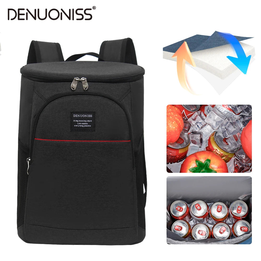 DENUONISS 20L Thermal Cooler Backpack Multi layered Insulated Backpack Waterproof Leak proof Bag Picnic Outdoor &Bottle Opener