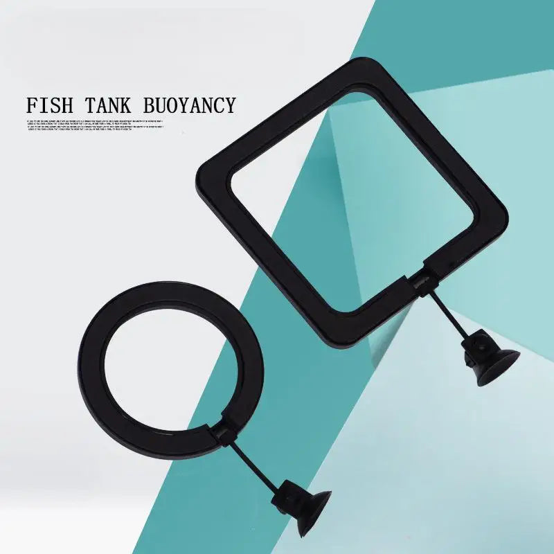 Black Color Aquarium Feeding Ring Fish Tank Floating Food Tray Feeder Square Circle Accessory Fish Food Feeder Suction Cup
