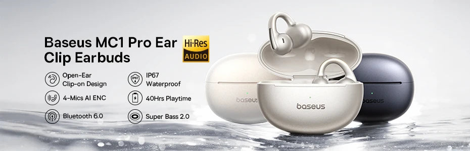 Baseus Bowie E19 Wireless Earphones Bluetooth 5.3 Big Bass 12mm Drivers IPX5 Waterproof Earbuds 33Hrs Battery Life Headphones