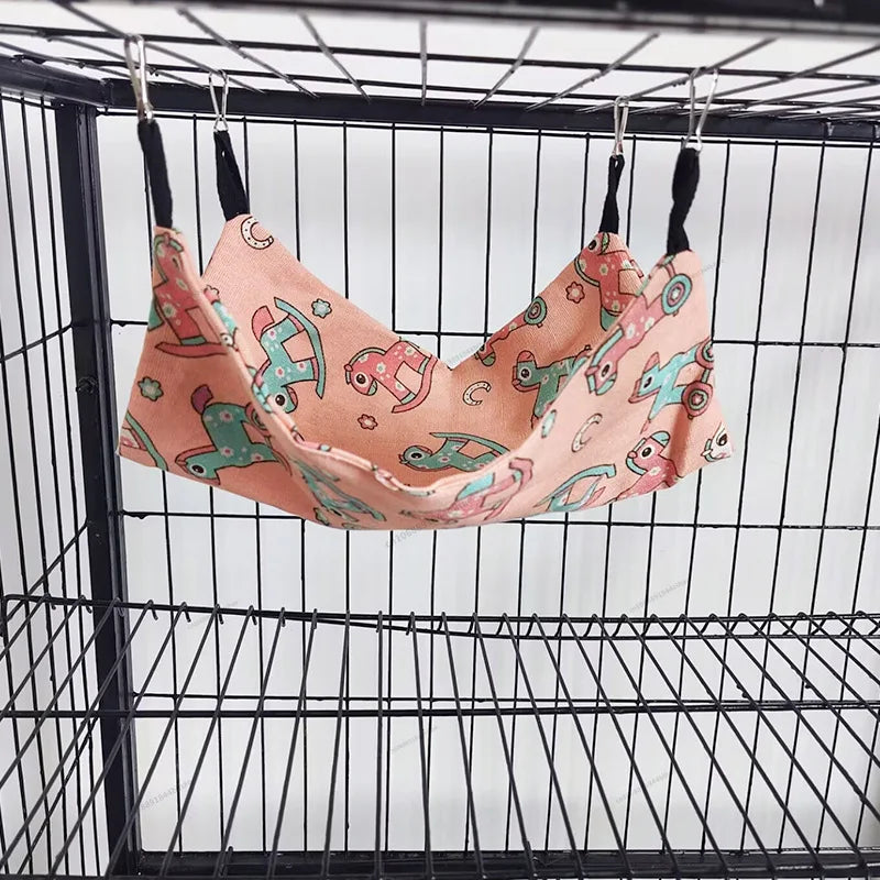Warm Plush Hamster Hammock Small Animal Double-layer Thicken Sleeping Bag Nest Pets Rat Squirrel Hanging Cage House