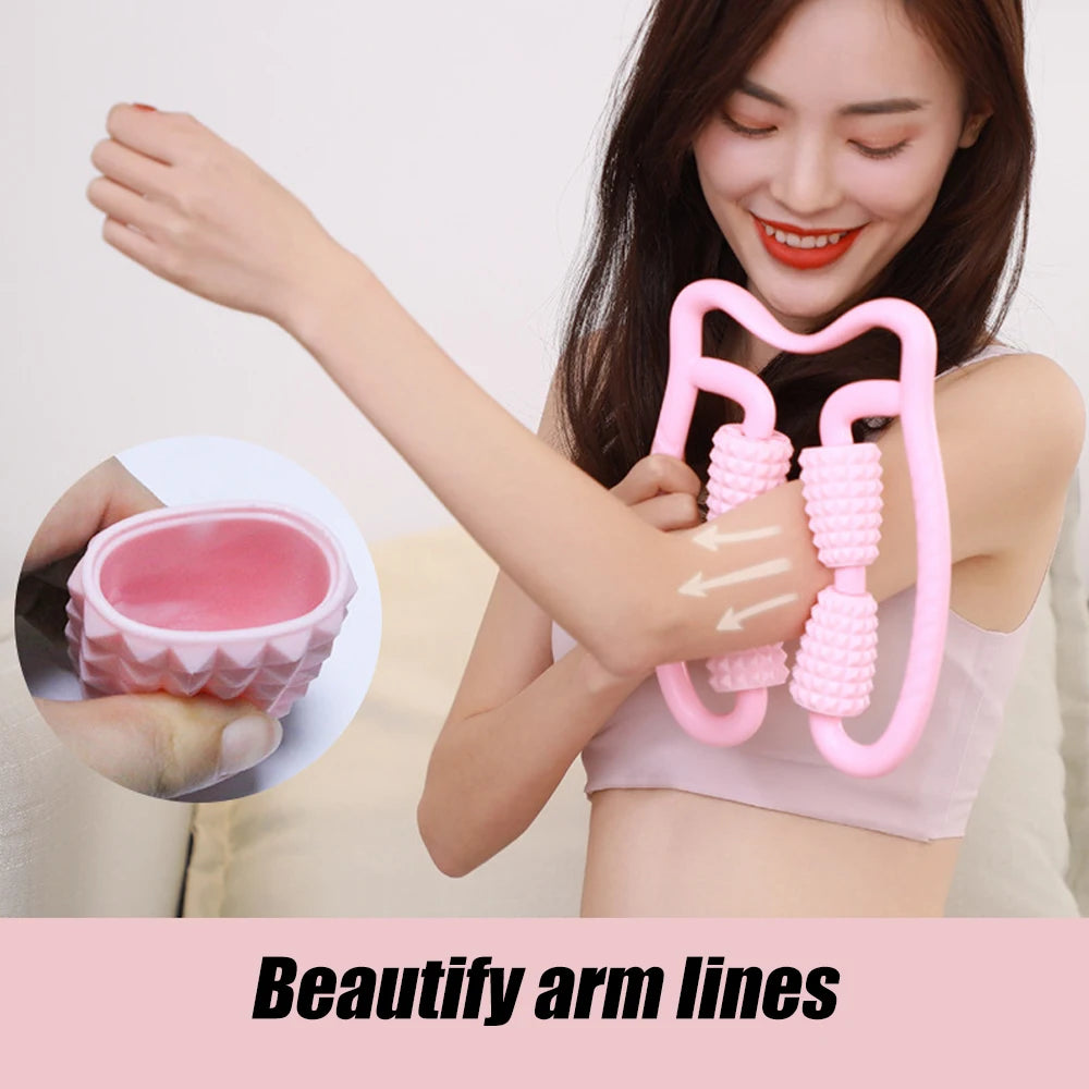 Muscle Massage Roller for Deep Tissue 360° Manual Dual Angle Foam Massager Roller for Legs Neck Arm Waist Muscle Roller Massager