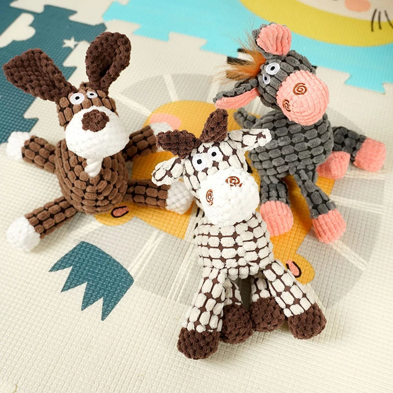 Dog Sounding Toy Molar Training Decompress Interactive Bite Resistant Donkey Shape Plush Toys Pet Dog Supplies