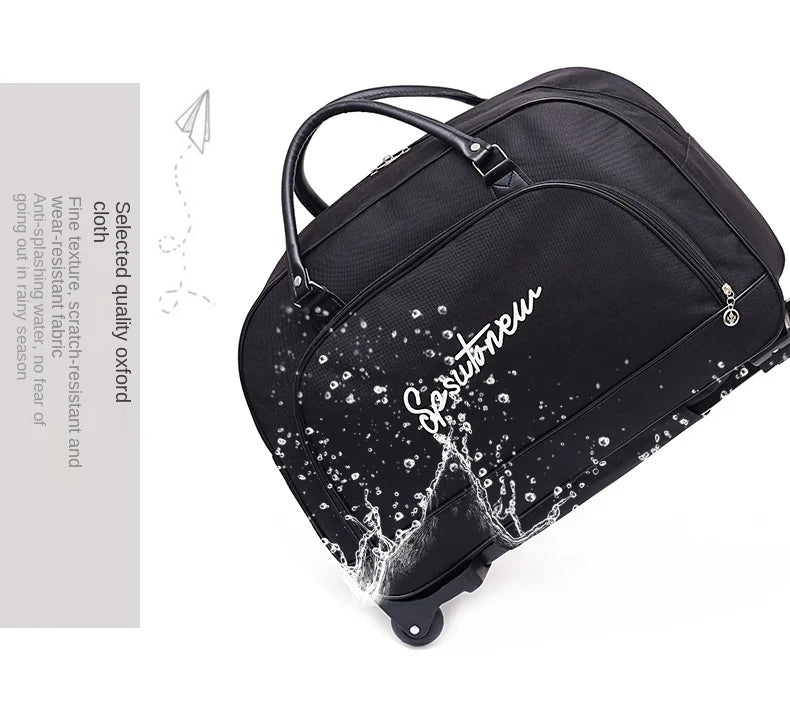 Travel Suitcase Trolley Bag with Wheels Large Capacity Luggage Bags Foldable Duffle Cabin Women Men Hand Luggage Carry On Bags