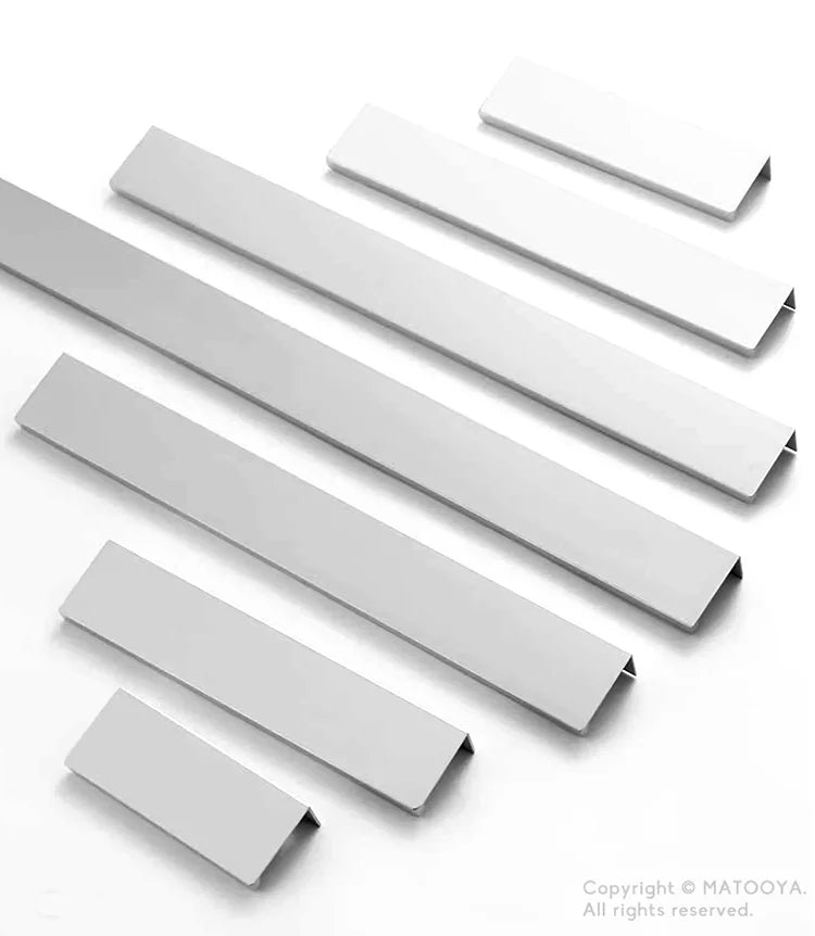 Hidden Furniture Handles Matte Black Gold Silver Kitchen Cabinet Pull Wardrobe Pull Not punched Handles for Cabinets and Drawers