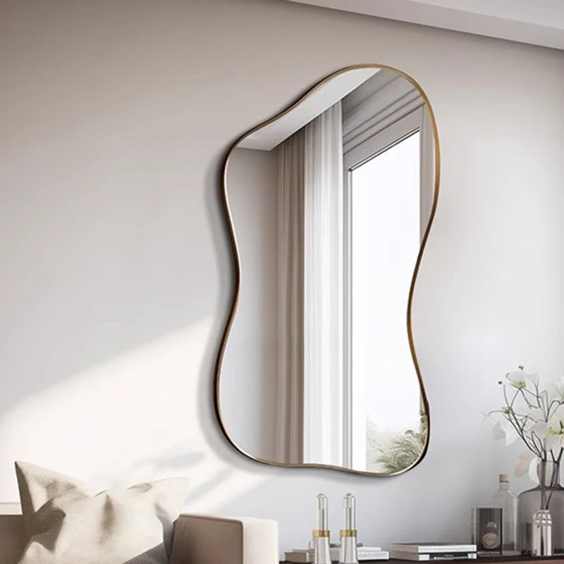 Large Size Full Body Mirror Standing Art Wall Luxury Irregular Frame Accent Unique Mirror Xenomorph Espelhos Trendy Furniture