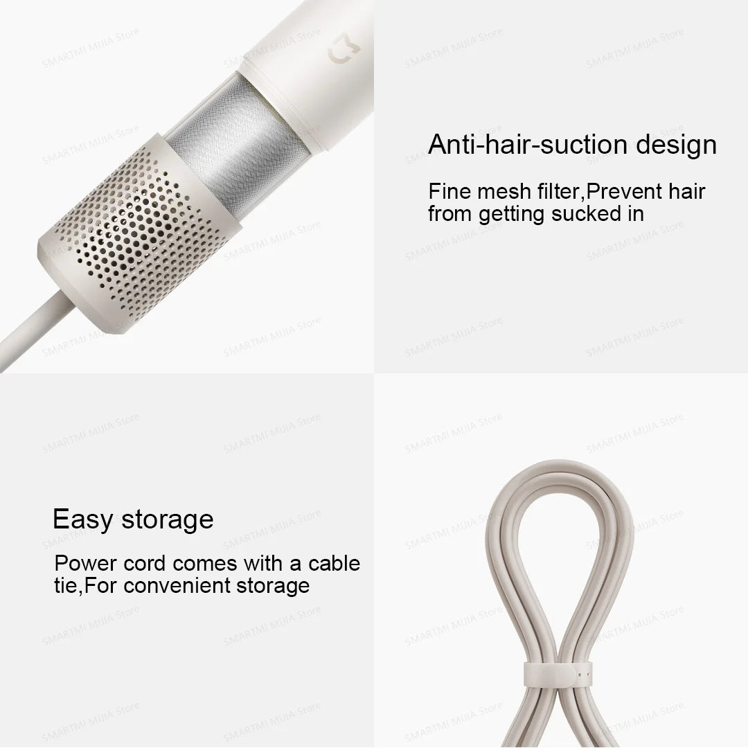 2025 New XIAOMI MIJIA High-Speed Hair Dryer,110000rpm,62m/s Powerful airflow,8 Airflow Mode,347g 4 Color,CN Version With Adapter