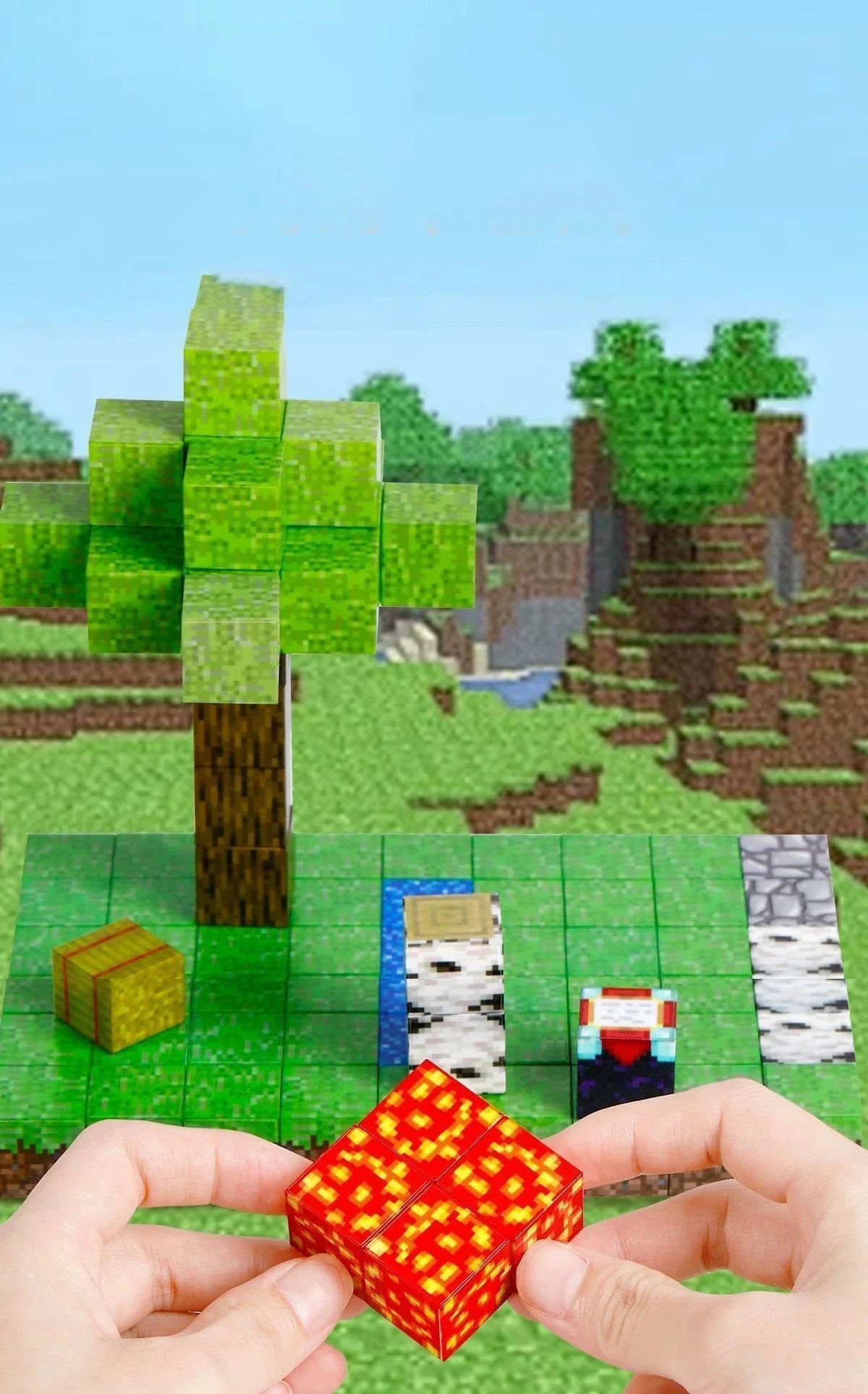 Magnetic Building Blocks Mine World Cube Magnet World Set for Kid Age DIY Model Children Stem Best Montessori Sensory Toy