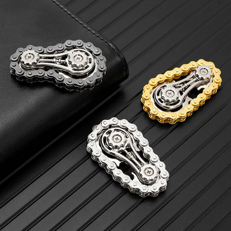 Sprockets Flywheel Fingertip Gyro Fidget Spinner Antistress Anxiety Metal Bike Chains EDC Spinner Fidget Toys For Adult Kids