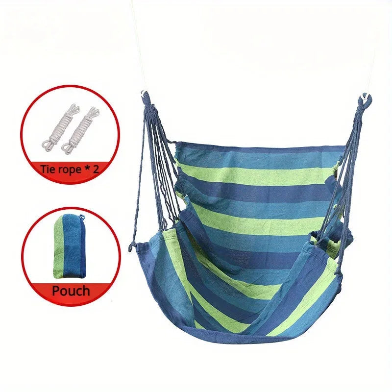 1pc Swing Rocking Chair(With Storage Bag Outdoor Hammock Chair Canvas Leisure Swing Chair No Pillow Or Cushion Dormitory Hammock