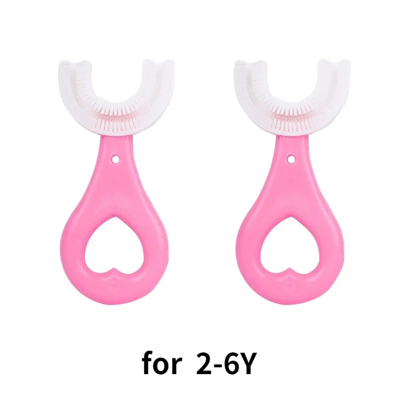 Baby Toothbrush Children 360 Degree U-shaped Child Toothbrush Kids Teeth Oral Care Soft Silicone Baby Brush Teethers Cleaning