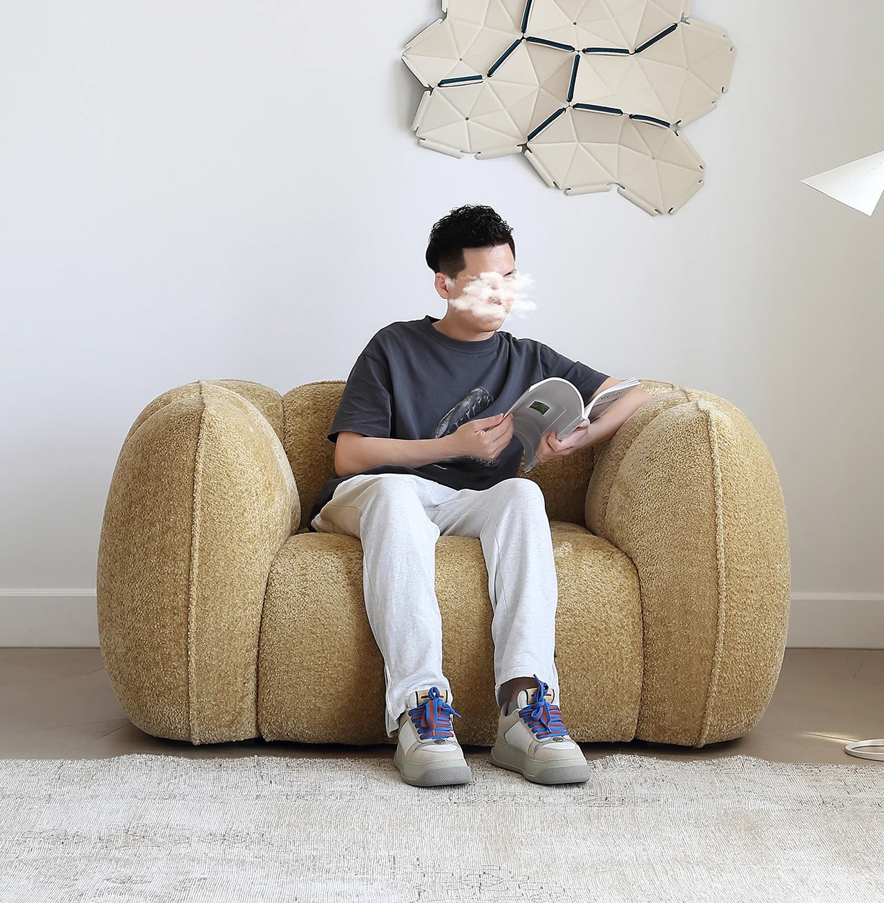 Yellow Portable Foam Chairs Fabric Living Room Puffs Nordic Lounge Chairs Sofa Floor Bedroom Cadeiras De Sala De Estar Furniture