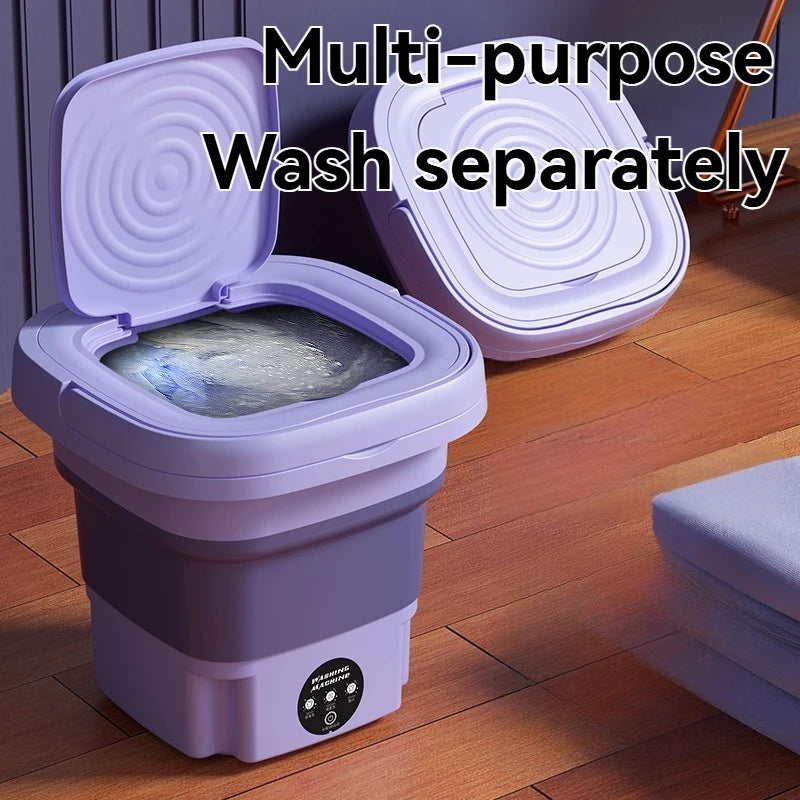 Folding washing machine artifact mini washing machine Household wash-off dual-purpose vertical baby underwear washing socks