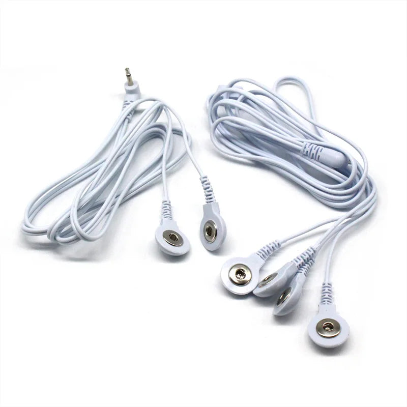 2 Way+4-Way Machine Massager Button Cable Electrode  Electrode PadsStandard Connection Massage  for  TENS Unit Lead Wires Cables