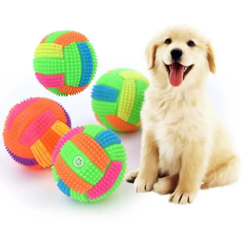 Glowing Ball Dog Toy Led Puppy Bouncy Chew Dog Ball Molar Toy Pet Color Light Ball Interactive Toys for Cats Small Pet Supplies