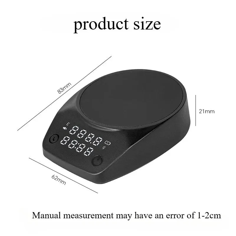 Mini Coffee Scale Electronic Italian Coffee Bean Scale Palm Size Timing Weighing Scale Home Kitchen Tool Coffee Bar Accessories