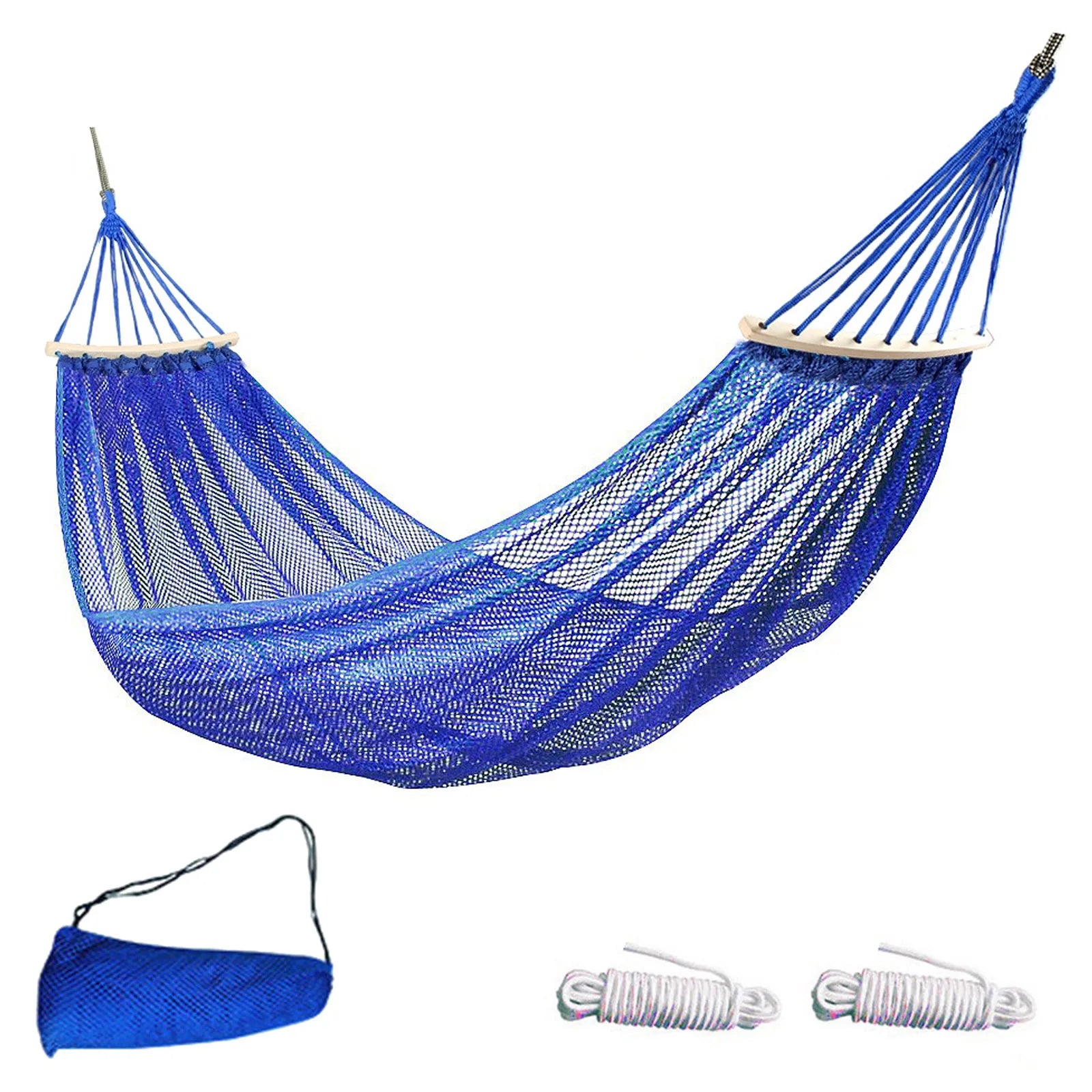 Hickened Rope Hammock Garden Outdoor Mesh Hammock Portable Simple Hammock Hanging Bed Double Outdoor Hammock with Bag