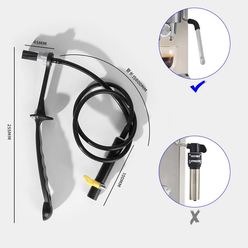 Coffee Machine Steam Cleaning Brush Commercial Brew Head Dirt Replaceable Head Long Handle Cleaning Brush Barista Tool