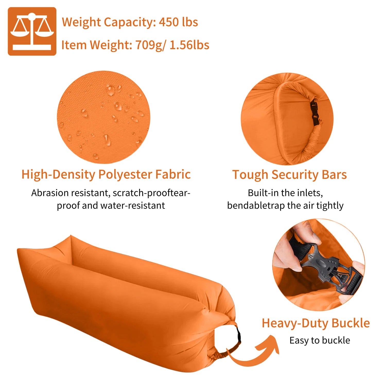 Single Person Lazy Inflatable Sofa Portable Outdoor Beach Air Sofa Bed Folding Camping Sleeping Bag for Comfortable Rest