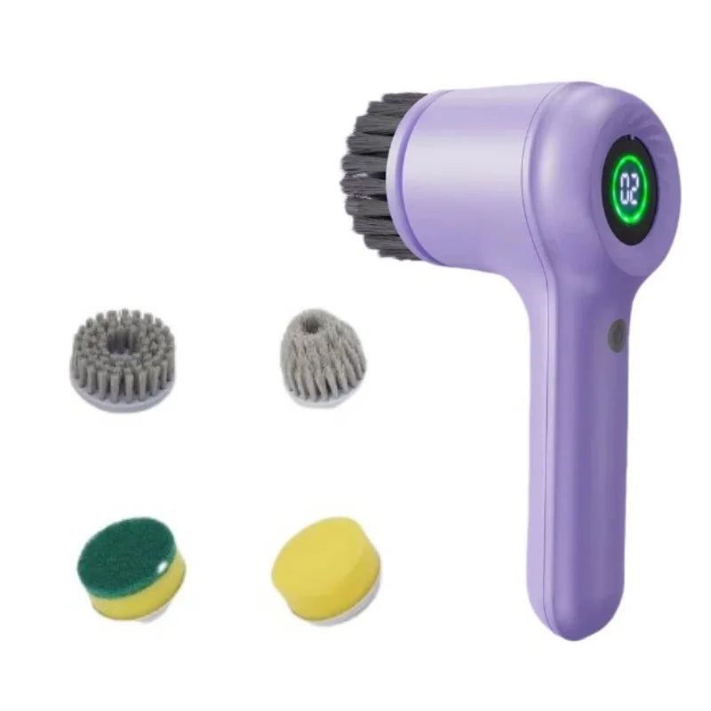 Xiaomi Electric Scrubber LED Display Cleaning Brush Waterproof High Speed Powerful 4head Cleaning Brush For Bathroom Kitchen
