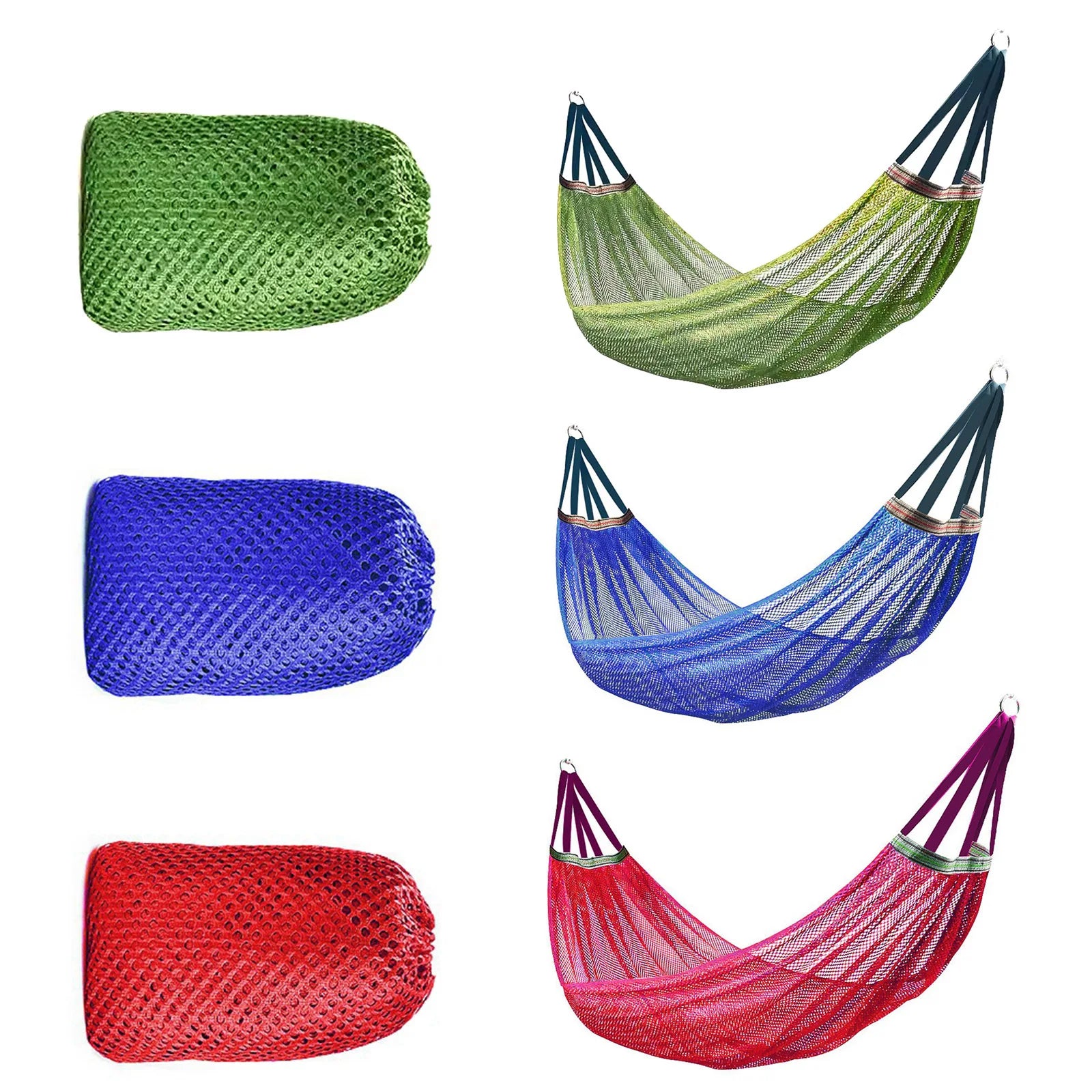 Hickened Rope Hammock Garden Outdoor Mesh Hammock Portable Simple Hammock Hanging Bed Double Outdoor Hammock with Bag