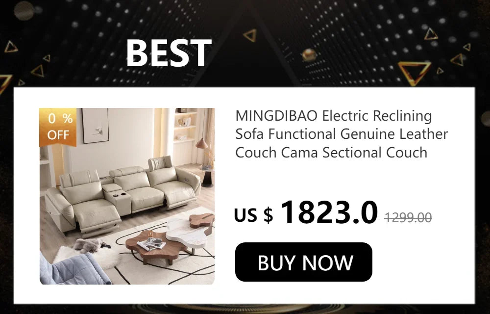 Premium Italian Genuine Leather Sectional Sofa Sets Couch Sofas with USB and Bluetooth Speaker - MANBAS Living Room Furniture