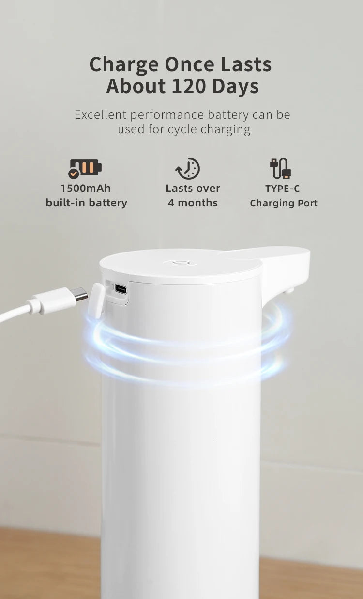 Stainless Automatic Soap Dispensers Rechargeable Touchless Sensor Smart Washing Hand Machine Liquid Hand Sanitizer Pump Foaming