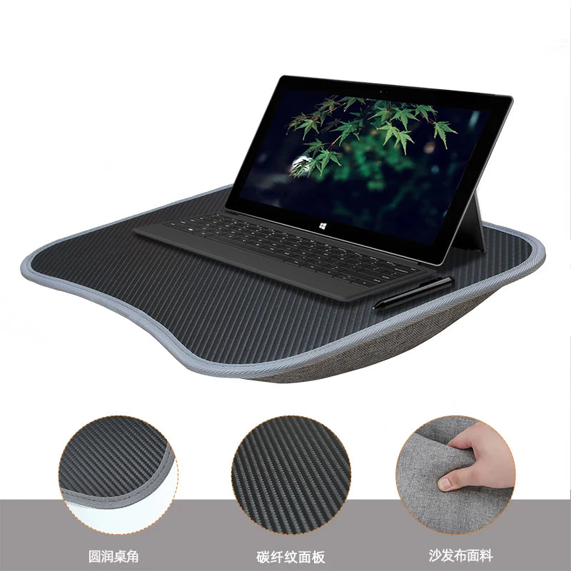 MUMUCC Multifunctional Laptop Desk With Cushion and Filled with Foam Particles, Small Pillow Table, Hard Mouse Pad Large