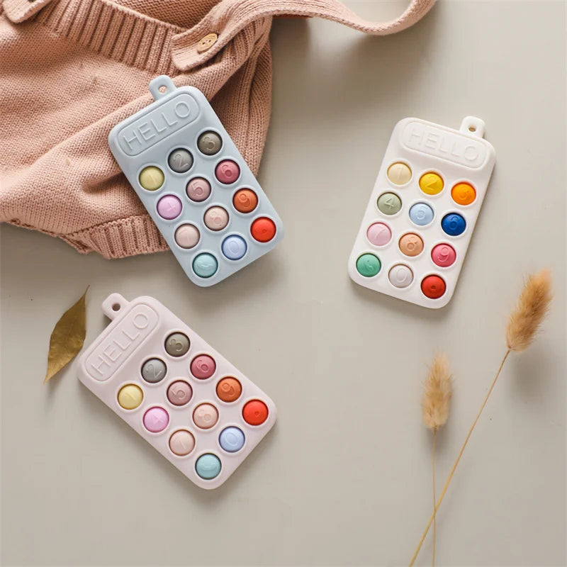 Baby Phone Teether Toy Telephone Sleeping Pacifier Clip Bracelet Simulation Phone Toys Early Educational Learning Toy Kids Gifts