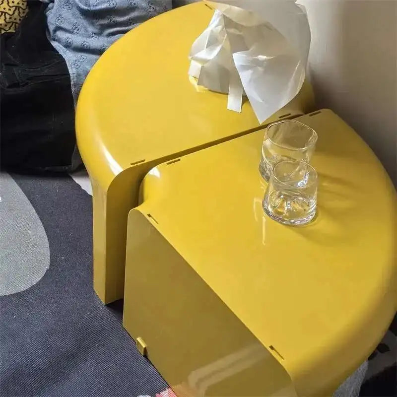 Nordic Round Color Side Table Creative ABS Plastic Coffee Tables Designer Living Room Furniture Modern Home Storage Corner Table