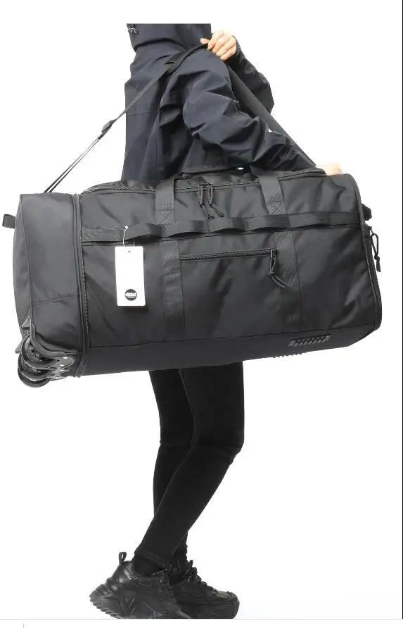 Large Capacity carry on hand Luggage Rolling duffel bag 90L wheeled Bag Home moving bags with wheels Travel trolley luggage bag