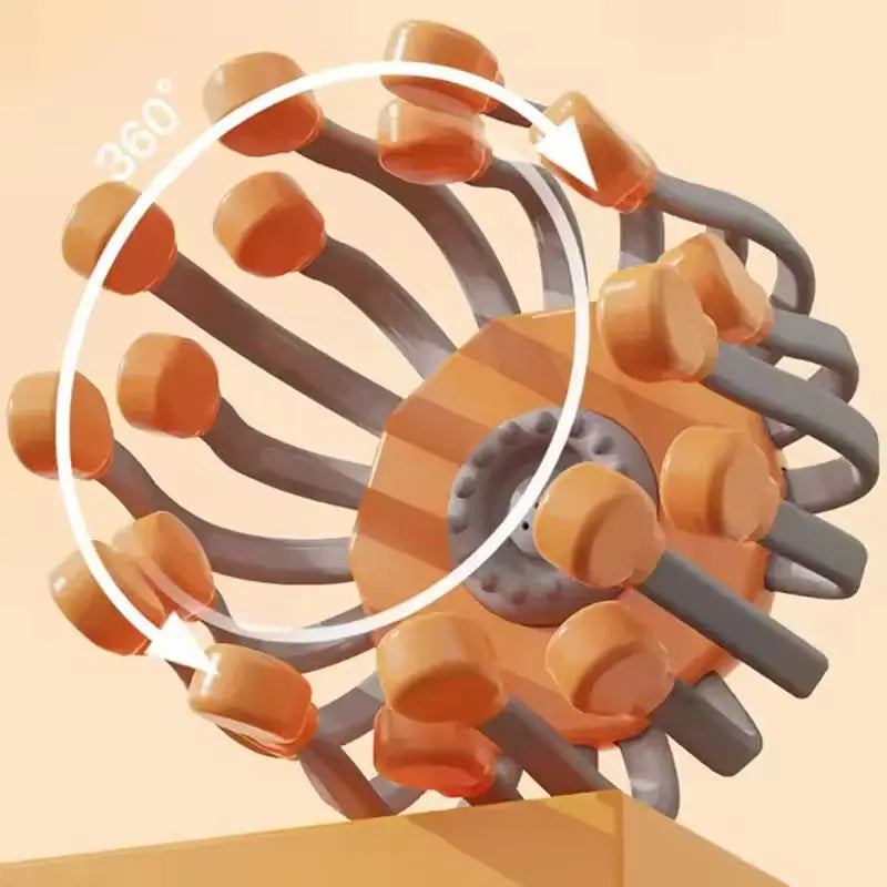 New Vibration Rechargeable Full Head Massager Spider Sleep Aid Electric Head Massage Machine Relieve Fatigu Relax Health Care