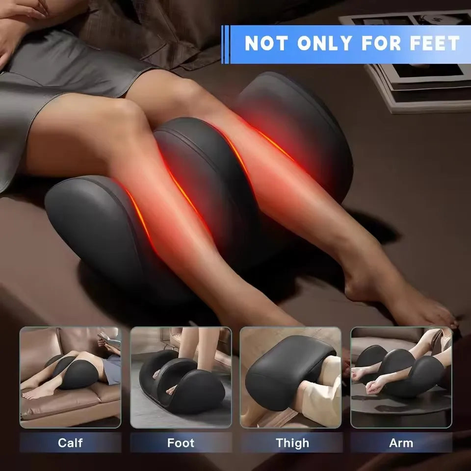 Eletric Heating Calf Massager Shiatsu Kneading Roller Leg Muscle Massage Hot Compresstion Relax Foot Muscle Blood Circulation