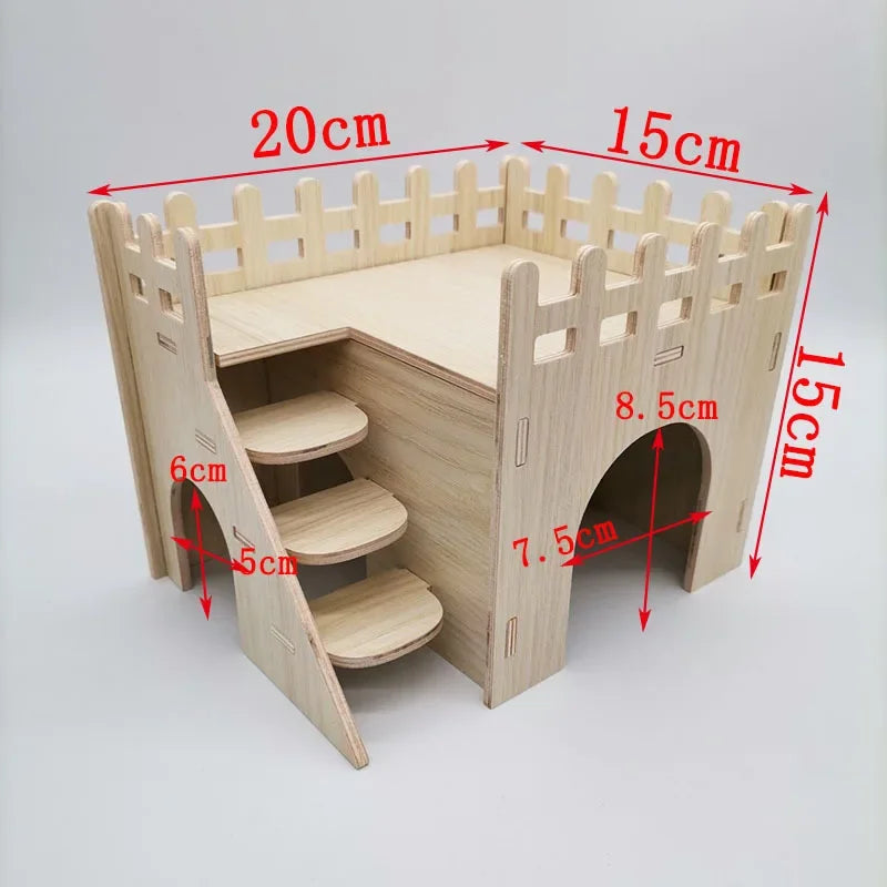 Hamster Squirrel Solid Wood Avoidance House Hedgehog Wooden House Golden Bear Nest Dutch Pig Dormitory Rutin Chicken Large House