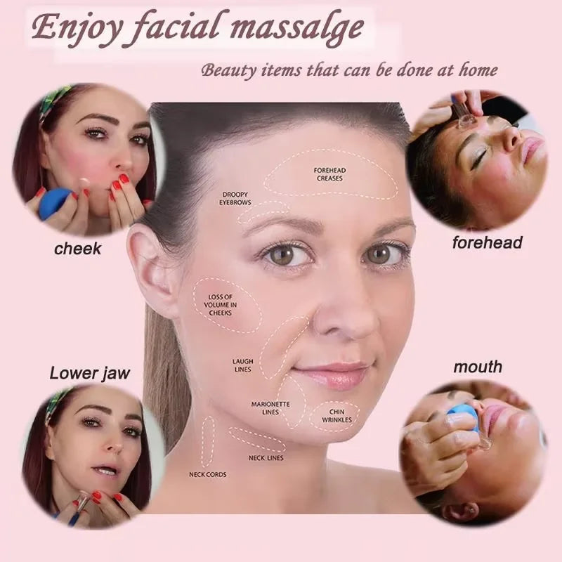 Facial Silicone Cans Cupping Cups Lifting Massage Chinese Cupping Set Small Mini Eye Cup Vacuum Cups Popularity Health Care