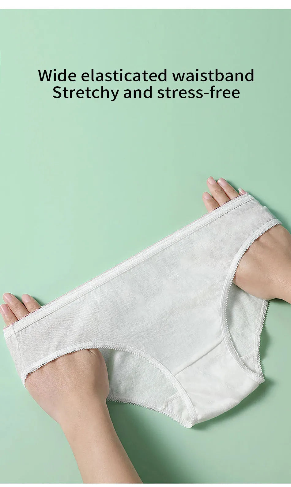 5 Pcs/Pack Convenient Travel Underwear Women Disposable Cotton Panties for Pregnant Postpartum Moms Quick Trips Daily Disposal
