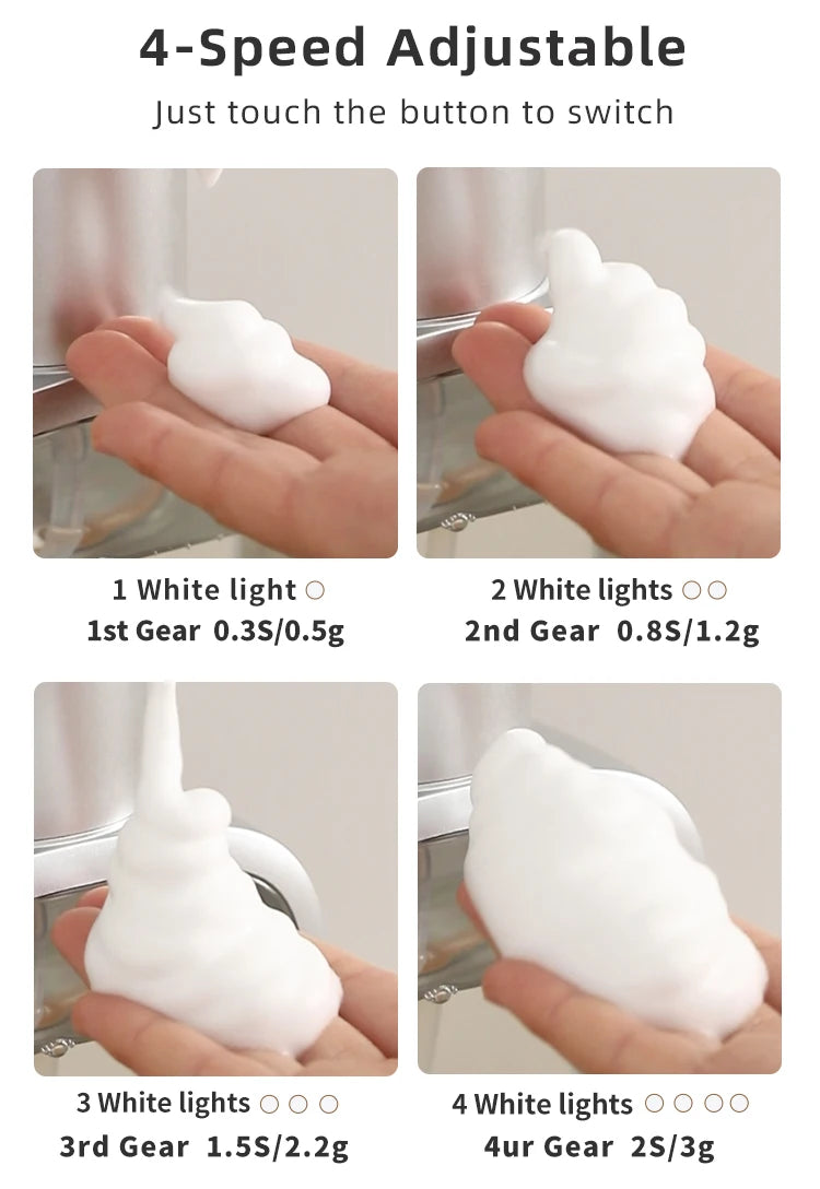 New Wall Mounted Automatic Soap Dispenser Foam Smart Hand Washing Machine 500ml Liquid Rechargeable Bathroom Induction Sensor