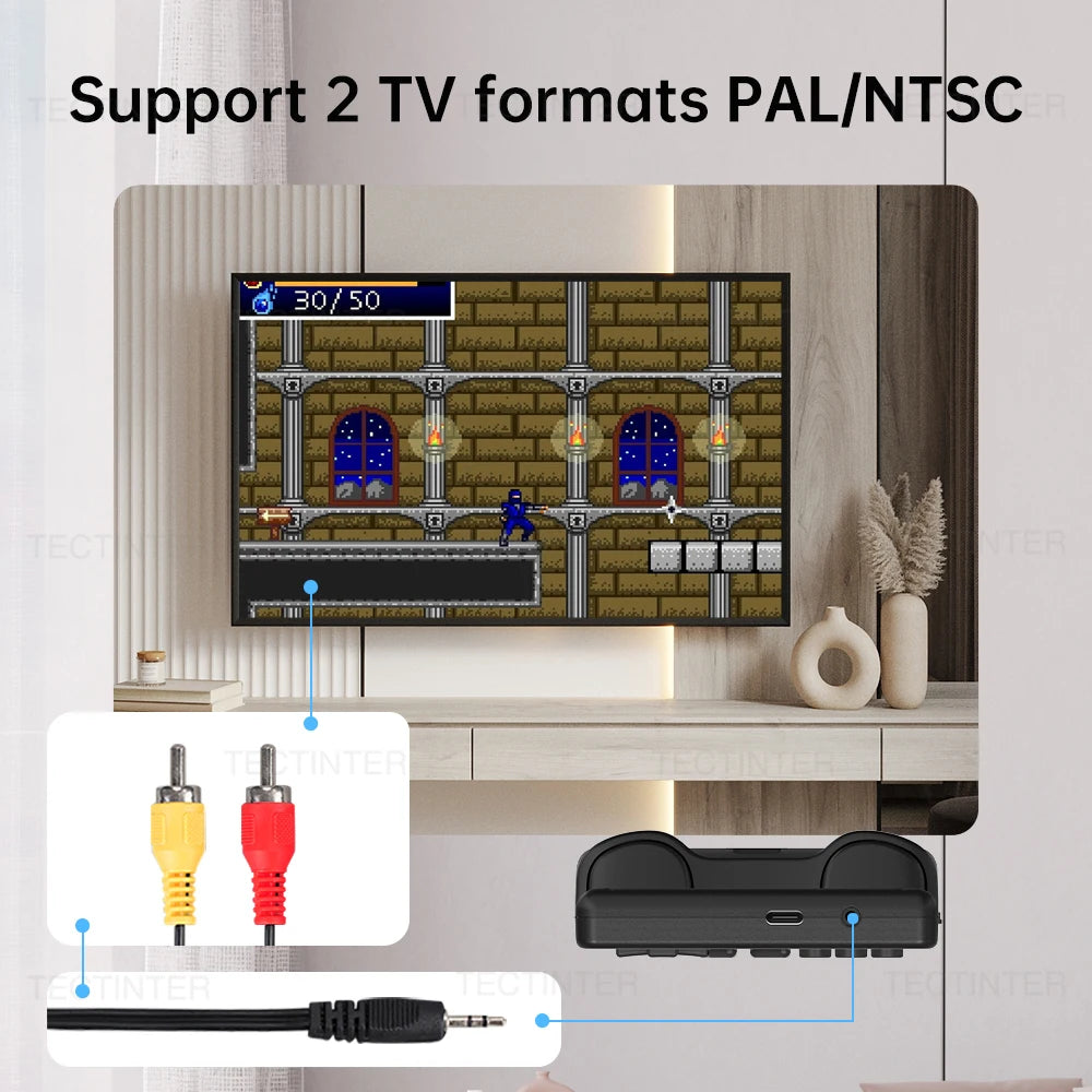 GB300 3.0 Inch Screen Handheld Game Console Player Video Game Console Built-in 6000 Game For SF/SFC/GB/GBA Support AV Output