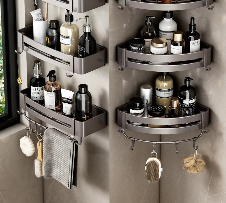 Triangular Wall-Mounted Shelf for Bathroom Or Toilet Area Rectangle Additional Balcony Storage Space for Small Bathrooms