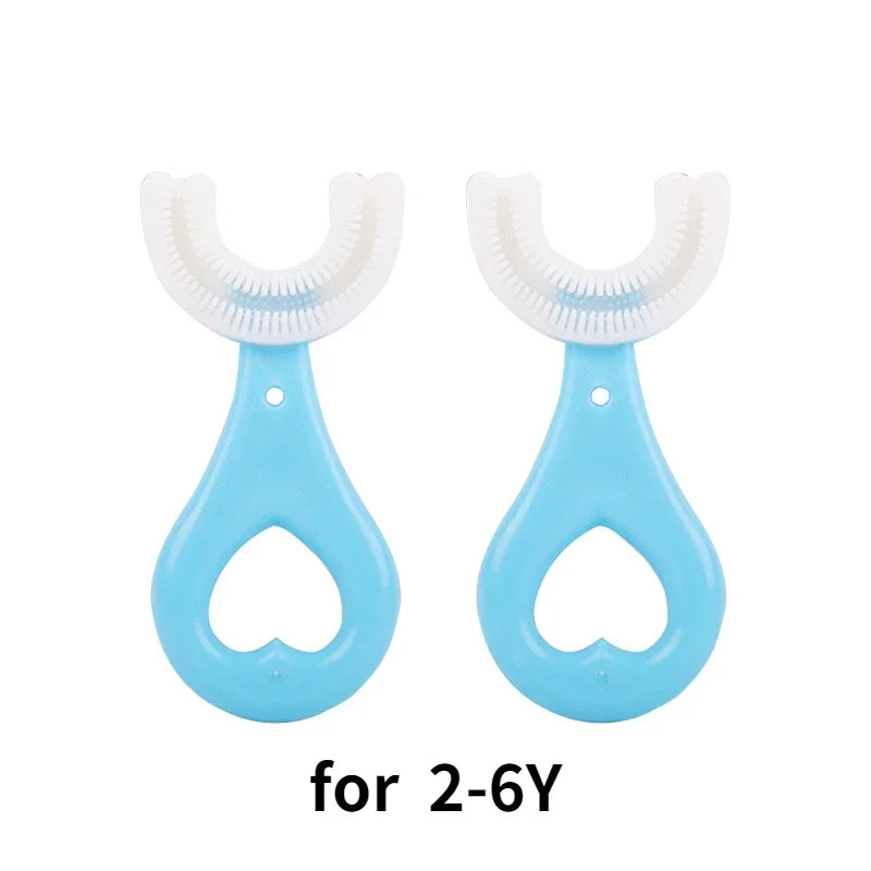 Baby Toothbrush Children 360 Degree U-shaped Child Toothbrush Kids Teeth Oral Care Soft Silicone Baby Brush Teethers Cleaning